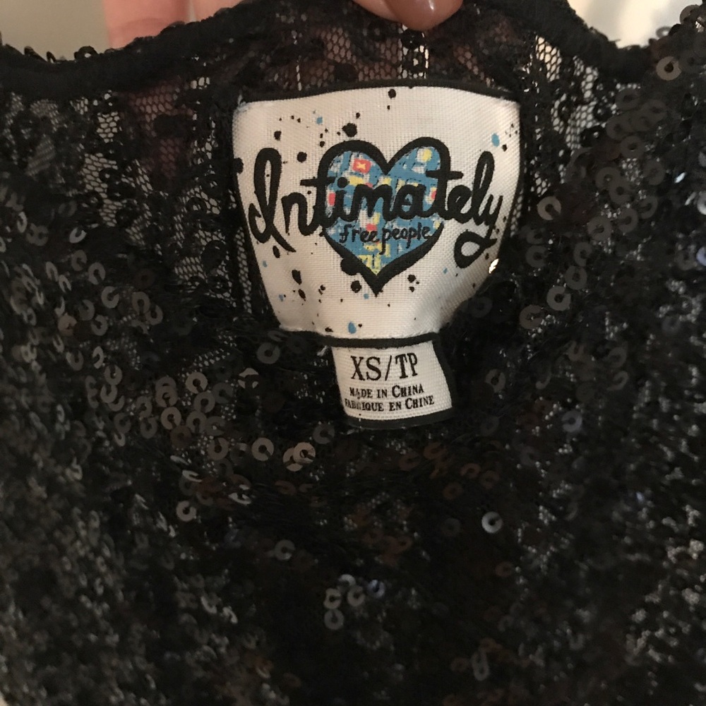 Free People Black Sequin Slip - Picture 5 of 5